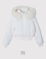 #Winter 2WAY Fur Hood Crop Padding (3color)