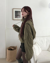 Malt Two-Way High-Neck Flight Jacket