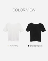 [MADE] Ruffle short-sleeved T-shirt