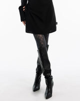 Y2K check pattern see-through black stockings (Black)