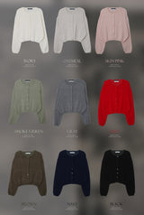 Nature Cashmere Crop Lambswool Knit Cardigan (9color)