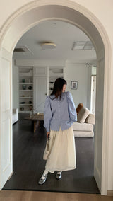 [SALE] Sora Back Point Shoulder Puff Blouse