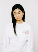 ラブ&ピース長袖Tシャツ - ホワイト