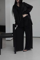 chiffon wrap skirt layered pants (2color)