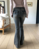 シーズ バックポケット スリムブーツカット デニムパンツ