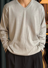 Cotton V-Neck Oversized Knit 4COLOR