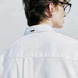 [SLIMTIE SET]fine twill tip half shirt white