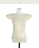 ode-blanc off & square shirring bl