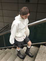 ミニザンフラワーエンボスクロップパーカー（6c）