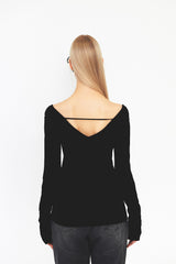 V NECK STRAP KNIT