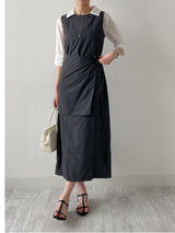 Joanne Nylon Sleeveless Wrap One Piece Long