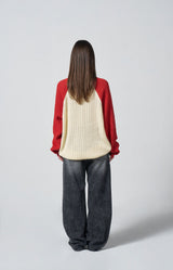 WAVE LOGO CHAIN KNIT - RED