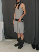 PLEATS MIDI ONE-PIECE (GREY)