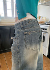 ピアッシングワイドデニムパンツ(S-L)