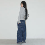 String Dot Roll-Up Pants (Blue) F25QD890