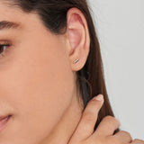 Rope Detail Line Stud 925 Silver Earring E036-01H (Worn by Seo Eun-kwang)