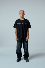 ストリートリーグ グラデーションアートワーク ロゴ オーバークロップフィット Tシャツ (ブラック)