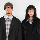 ワンポケットチェックシャツ (ASH BLUE)