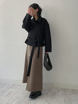 [wool70%] バーネットウールベルテッドショートコート