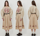 HEART PRINT VOLUME SHIRT [BEIGE]
