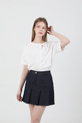 モダンスリットシャーリングTシャツ White