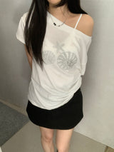 ファビアン ビーズ オフショルダー Tシャツ