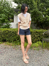ダークブルードットデニムパンツ code 21100