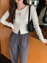 Daily Mood Slim Cable Knit Cardigan (5color)