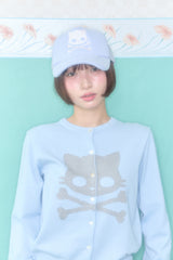KIRI SKULL KNIT CARDIGAN (BLUE)