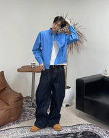 Elt raw wide denim pants