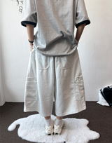 Back Square Cargo Rivet Bermuda 3 Color