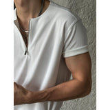 [S/S] Round neck half zip up t-shirts (4color)