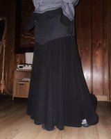 (2color) Eyelet Two-Tone Layered Flare Long Skirt