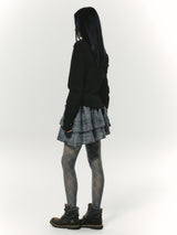 TWIST FRILL SKIRT GREY