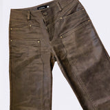 エコレザーセミブーツカットパンツ [brown]
