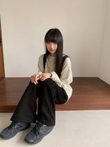 フェム フラワー オーバー ラウンド ロングスリーブ Tシャツ
