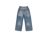 Redo Damage Washing Wide Denim Pants