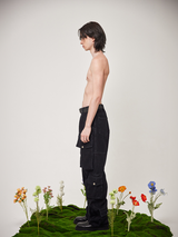 WEIRD denim cargo pants (BLACK