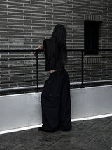 [unisex] pintuck rivet nylon pants (2color)