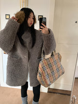 シルバープードルウールムートンハーフコート