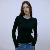 Double Layered Strap Top (BLACK)