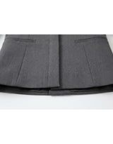Elena Ribbon Tie Square Neck Tailored Jacket Gray