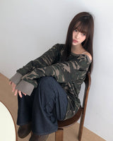 アルカオフショルダーカーモTシャツ