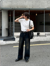 LMN Unbeige Washed Wide Denim Pants (3 colors)