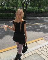 Ribbon lace stockings