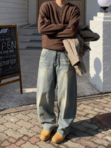 Soft V-Neck Knit (M, L / 4 Colors)