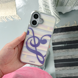 [MADE] [Glossy Glass Silver Bumper Case] ストライプメロディ