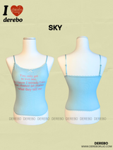 レタリングパッドキャミソールノースリーブTシャツ