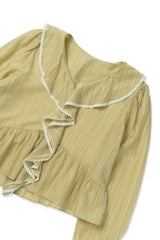 Open sheer blouse_mustard