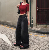[MADE] Mark, vintage washing wide denim pants